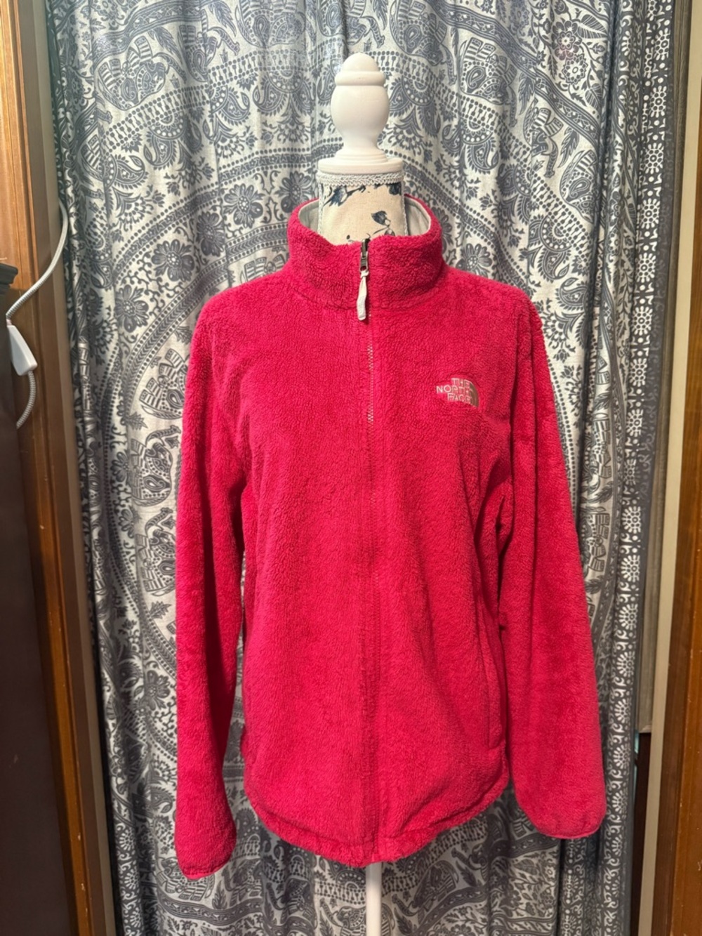 The North Face Women's Hot Pink Fleece Ossito- Cozy Zip-Up (XL)